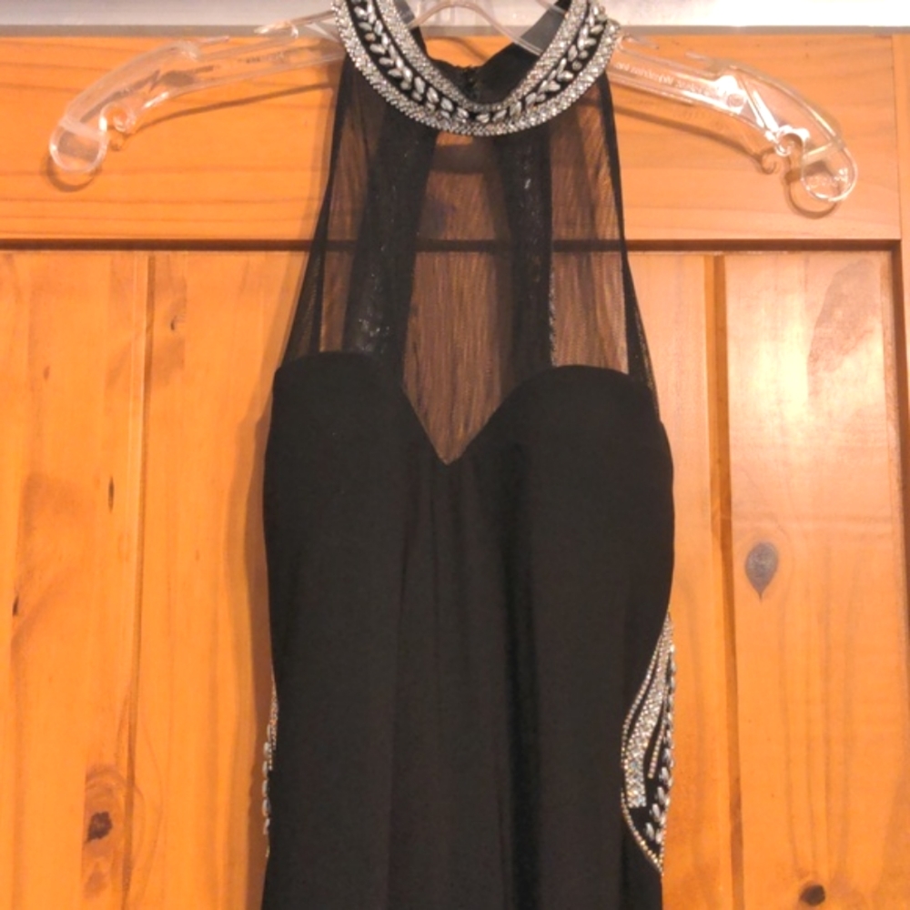 Long Black Jeweled Formal Dress- Size 3